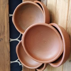 6 natural (glazed) terracotta bowls